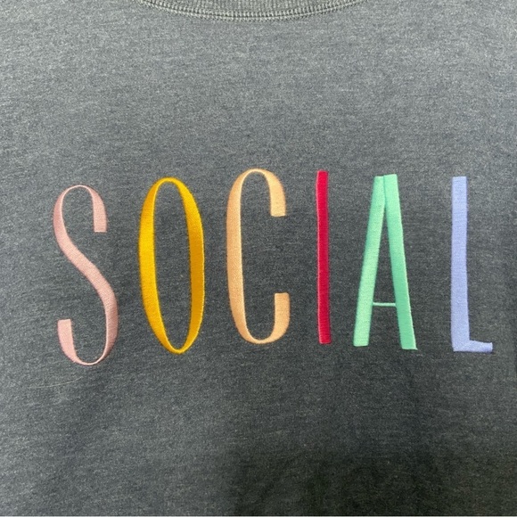 WILDFOX Women’s Sweatshirt. “SOCIAL” Blue. Size XXL. - Picture 2 of 8